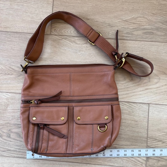 Fossil Morgan Zip Top Crossbody Bag - Saddle color - Picture 3 of 14